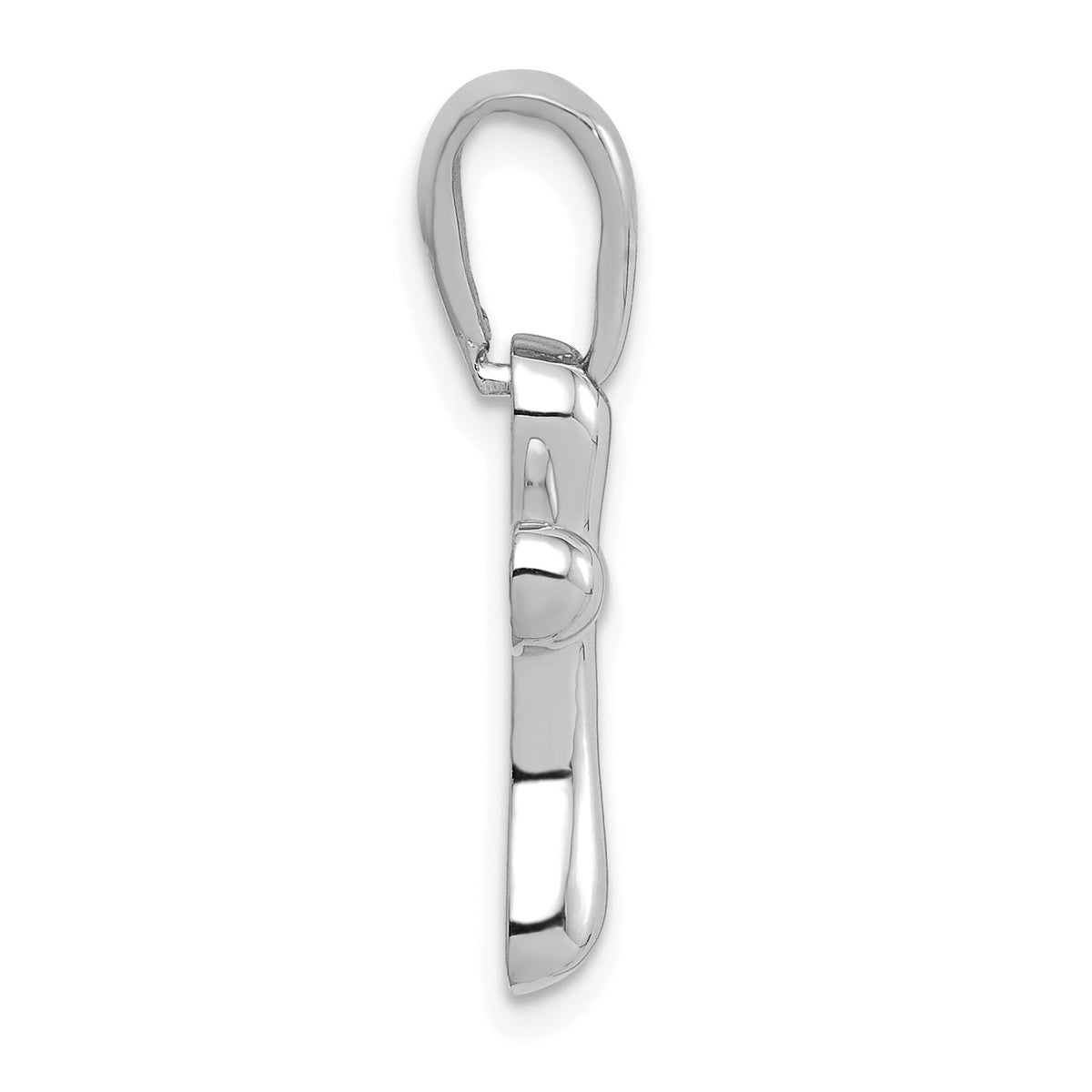 14k White Gold Small Freeform Cross Pendant-K366