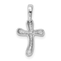 14k White Gold Small Freeform Cross Pendant-K366