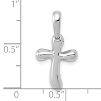 14k White Gold Small Freeform Cross Pendant-K366