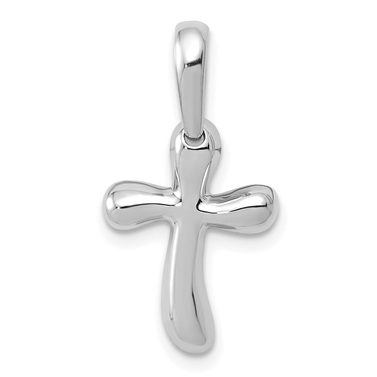 14k White Gold Small Freeform Cross Pendant-K366