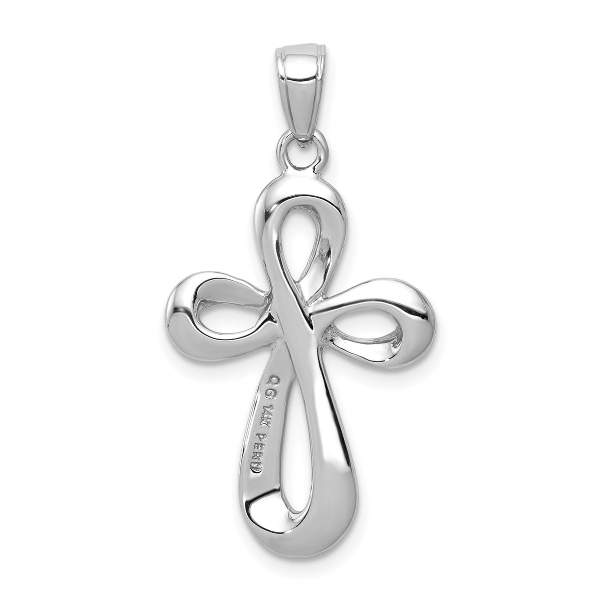 14k White Gold Cross Pendant-K3663