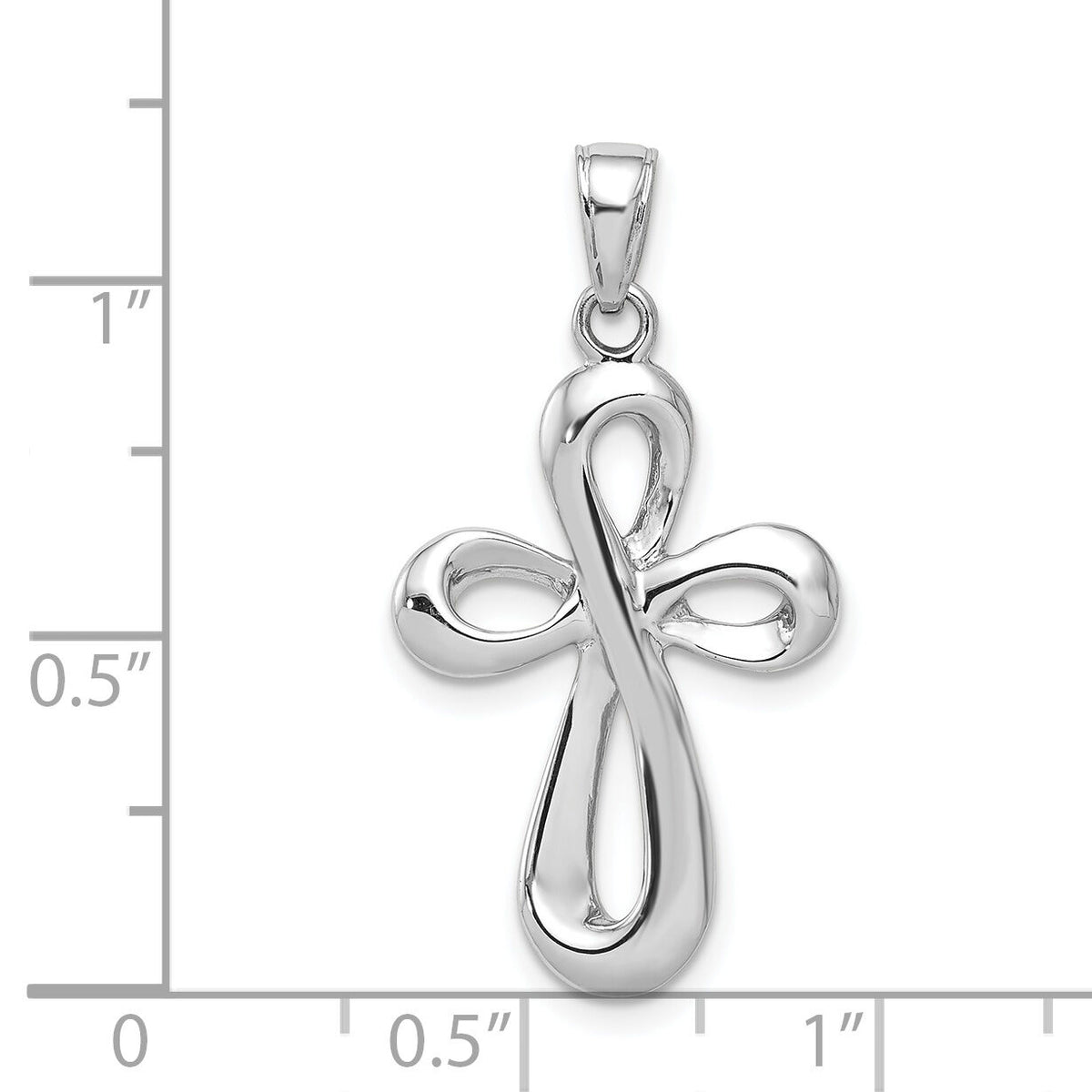 14k White Gold Cross Pendant-K3663