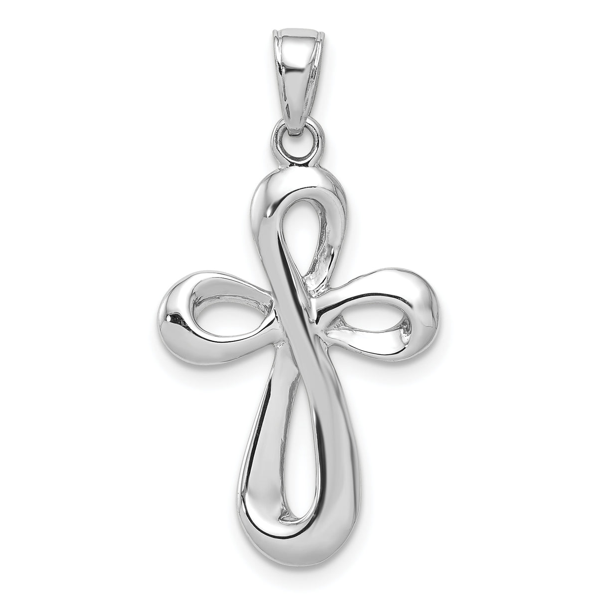 14k White Gold Cross Pendant-K3663