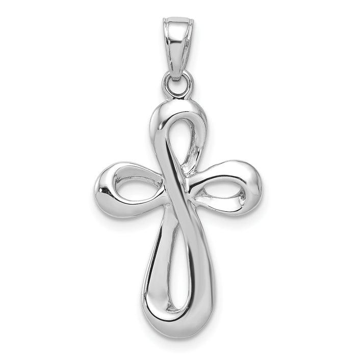 14k White Gold Cross Pendant-K3663