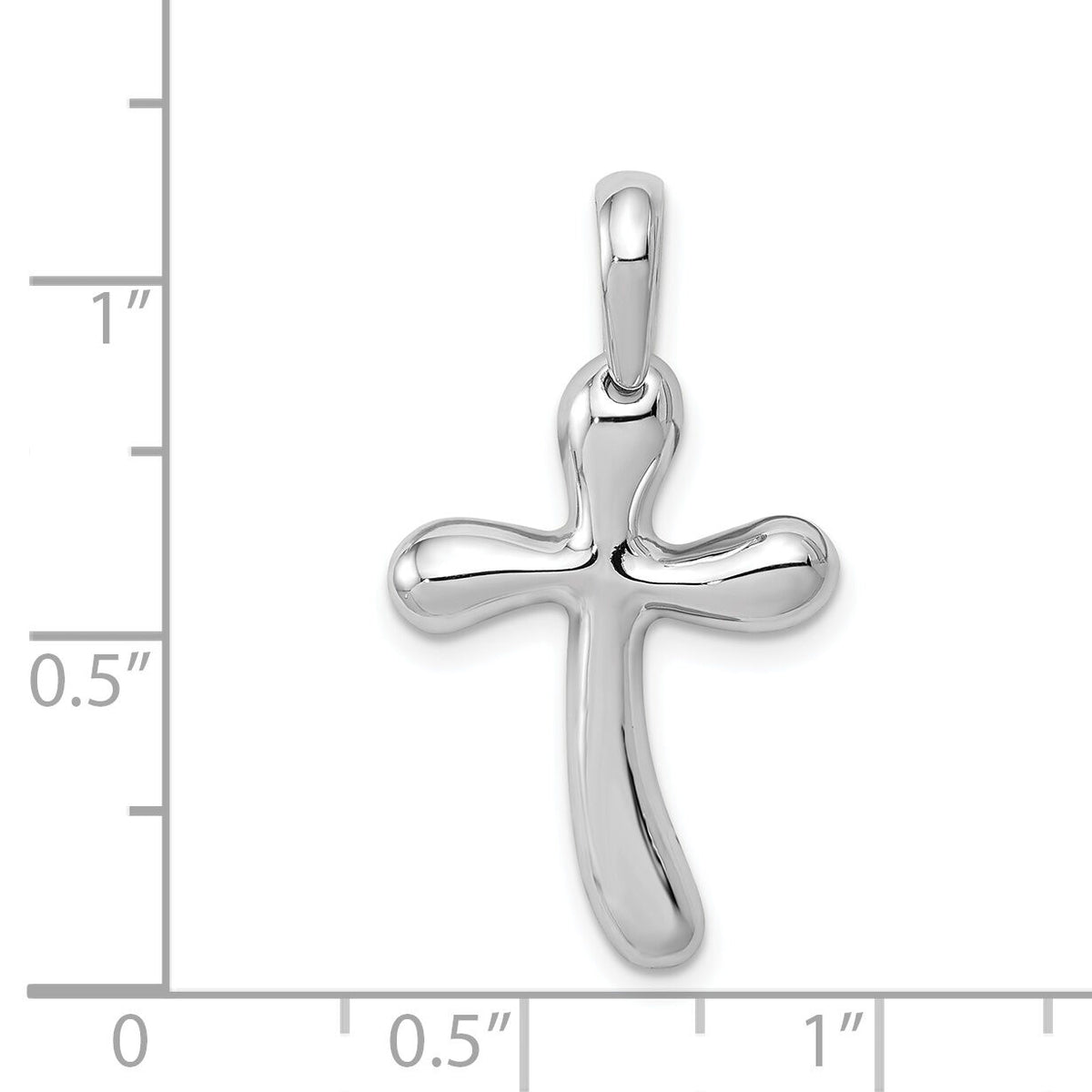 14k White Gold Freeform Cross Pendant-K367