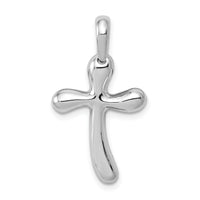 14k White Gold Freeform Cross Pendant-K367