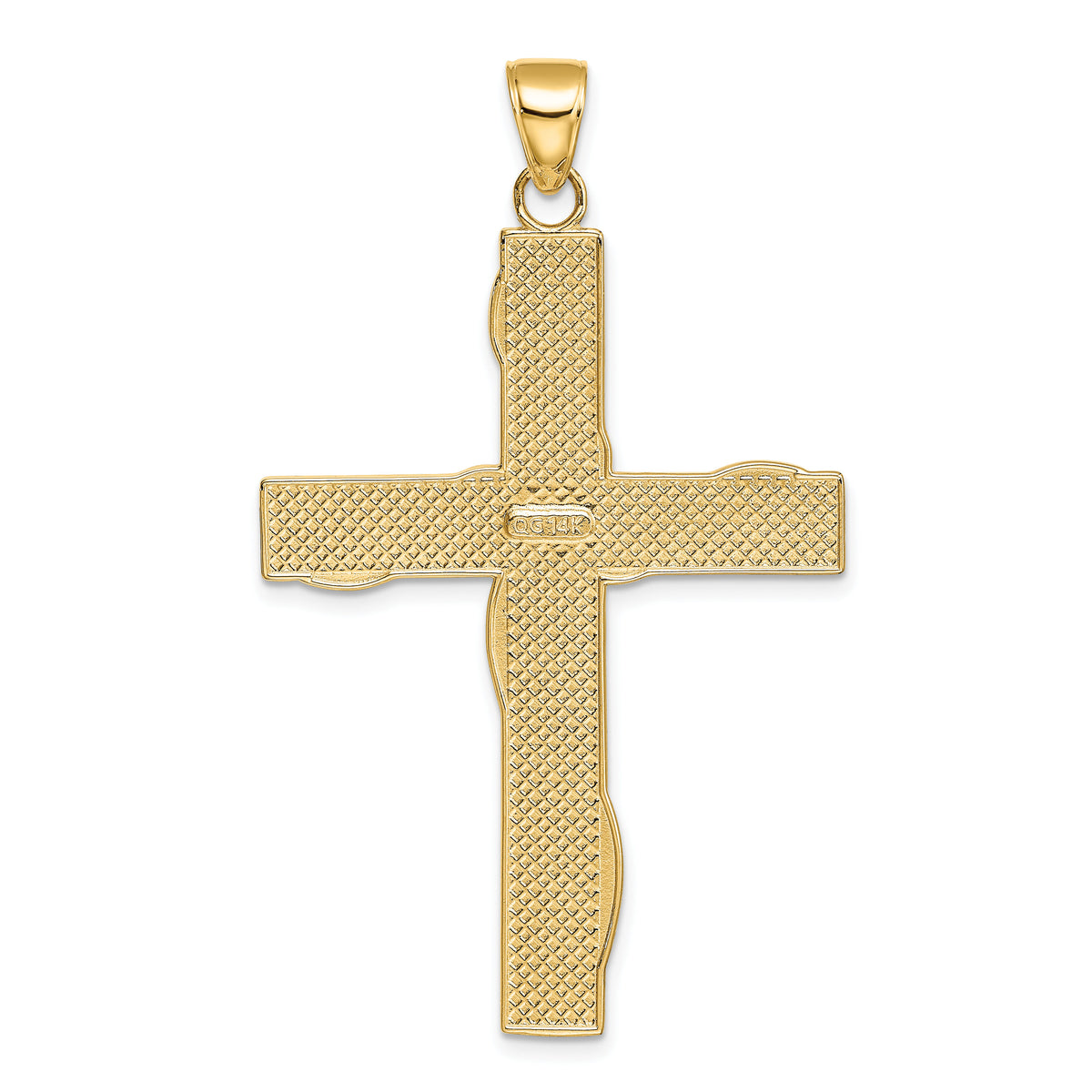 14K w/Rhodium HOPE FAITH LOVE BELIEVE Cross Pendant-K3677