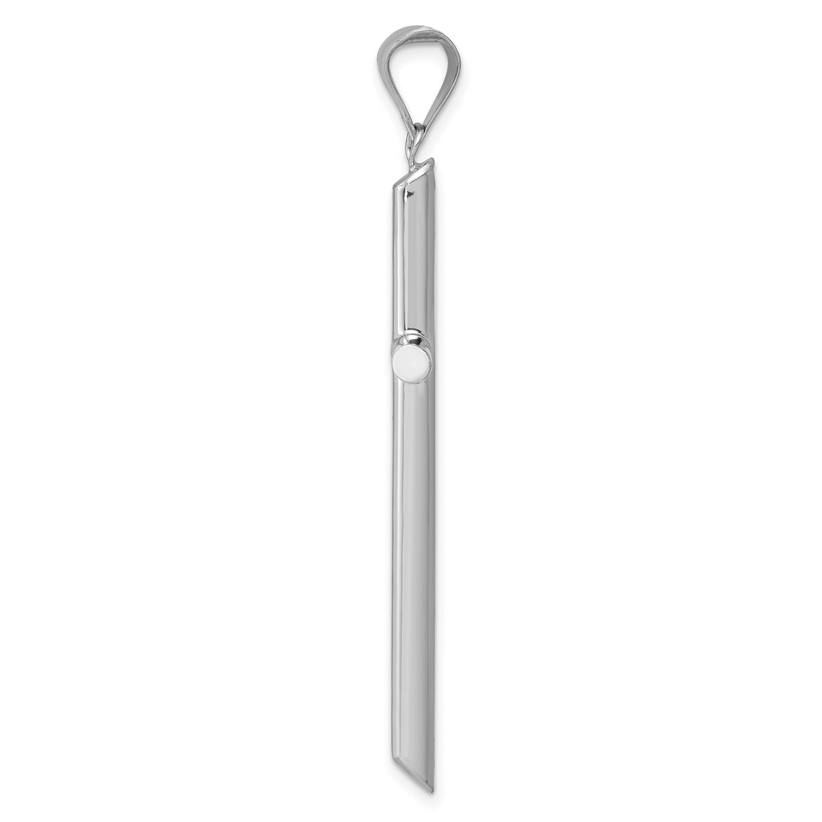 14k White Gold Polished Hollow Cross Pendant-K3710
