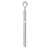 14k White Gold Polished Hollow Cross Pendant-K3710