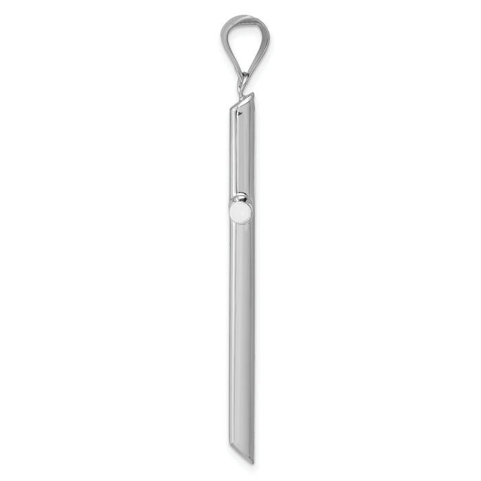 14k White Gold Polished Hollow Cross Pendant-K3710