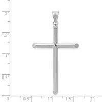 14k White Gold Polished Hollow Cross Pendant-K3710