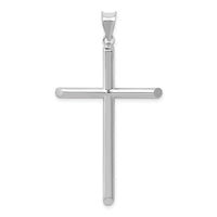 14k White Gold Polished Hollow Cross Pendant-K3710