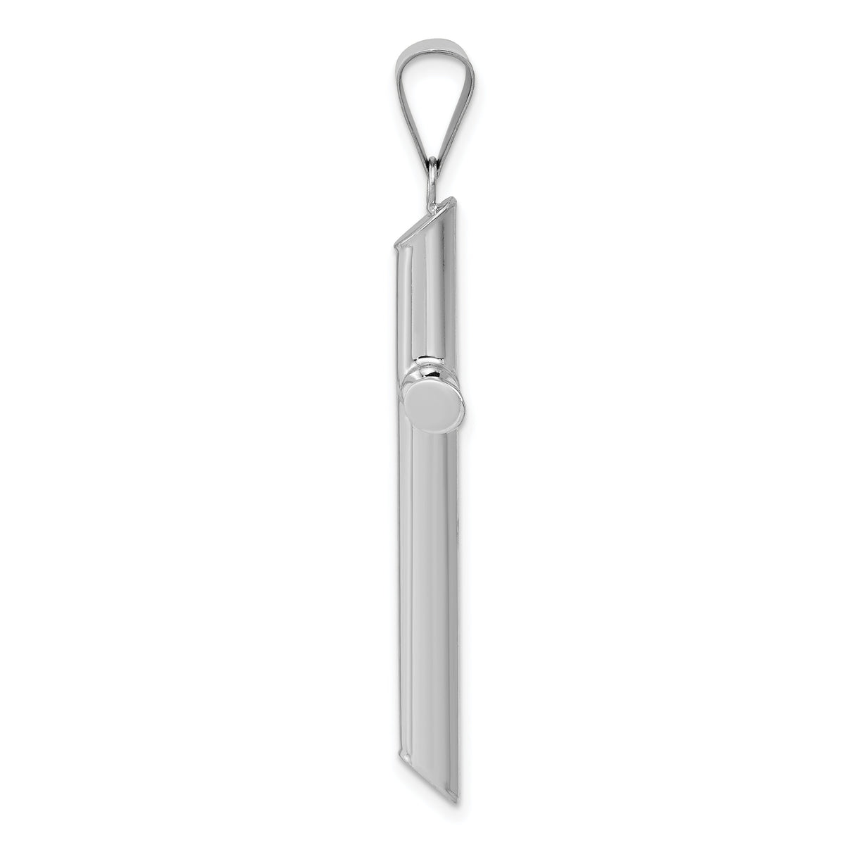 14k White Gold Polished Hollow Cross Pendant-K3712
