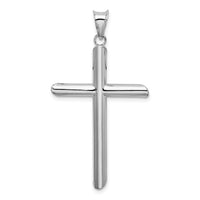 14k White Gold Polished Hollow Cross Pendant-K3712