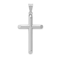 14k White Gold Polished Hollow Cross Pendant-K3712