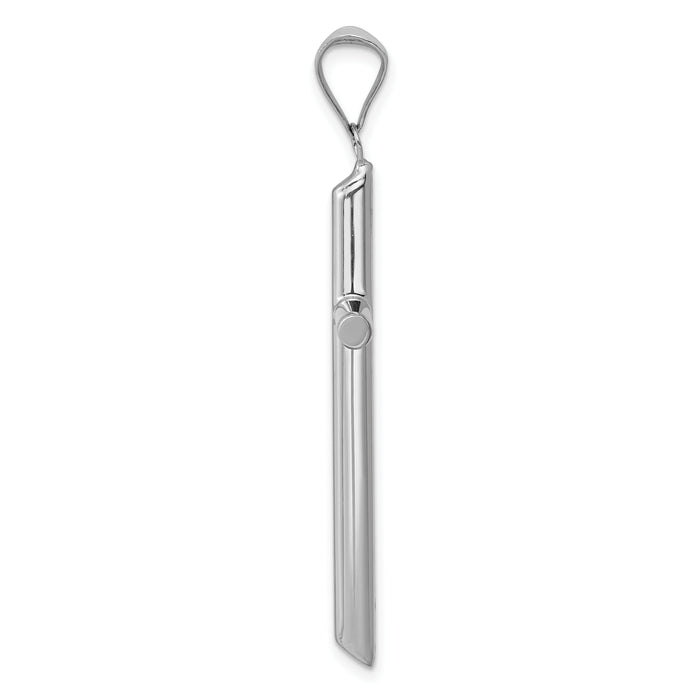 14k White Gold Hollow Cross Pendant-K3714
