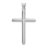 14k White Gold Hollow Cross Pendant-K3714