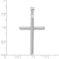 14k White Gold Hollow Cross Pendant-K3714
