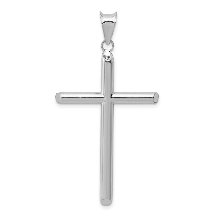 14k White Gold Hollow Cross Pendant-K3714