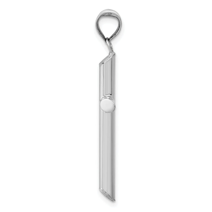 14k White Gold Hollow Cross Pendant-K3718