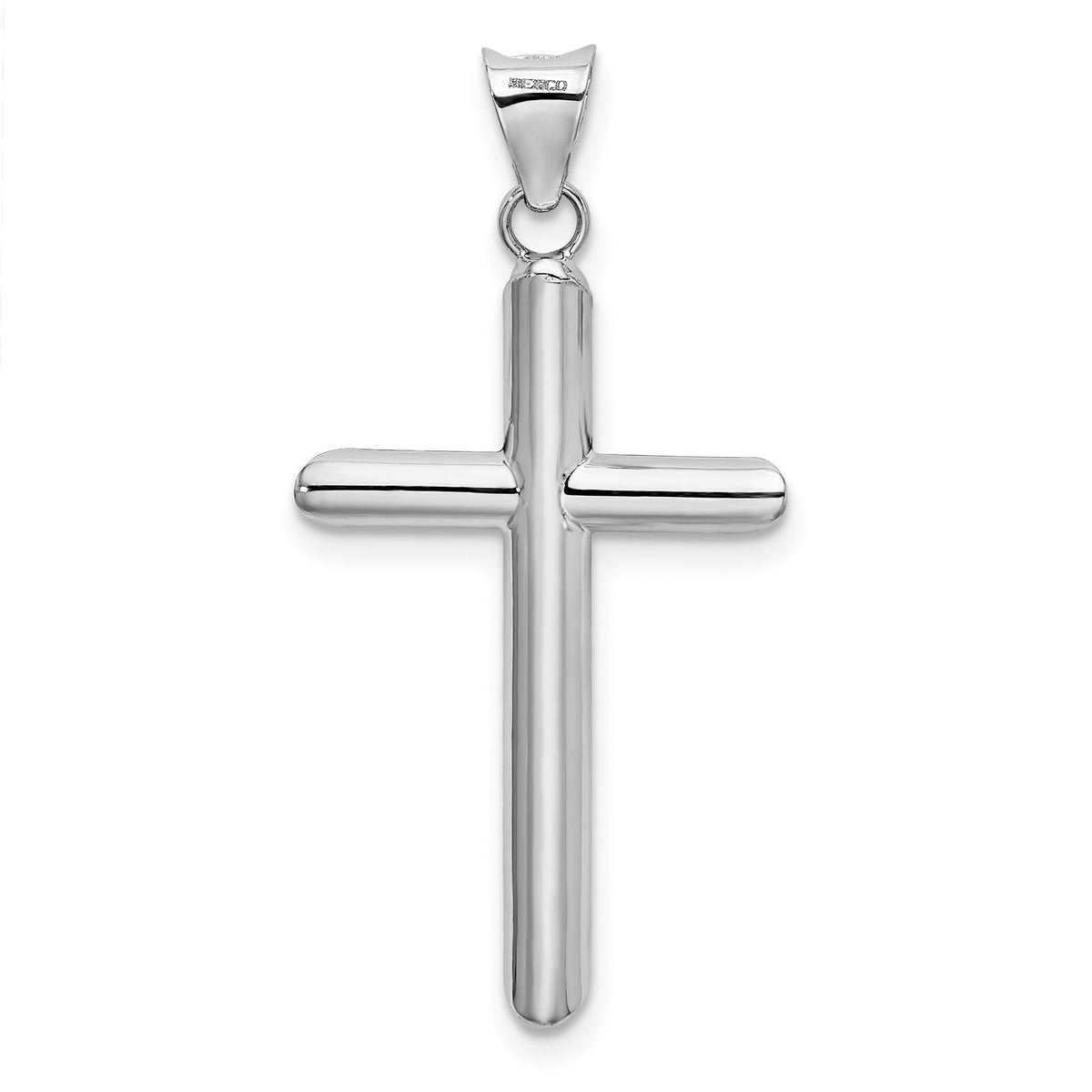 14k White Gold Hollow Cross Pendant-K3718