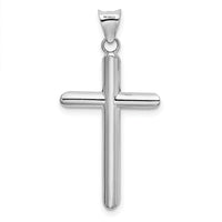 14k White Gold Hollow Cross Pendant-K3718