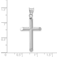14k White Gold Hollow Cross Pendant-K3718