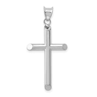 14k White Gold Hollow Cross Pendant-K3718