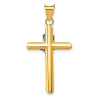 14K Two-Tone w/Rhodium Inri Crucifix Pendant-K3722
