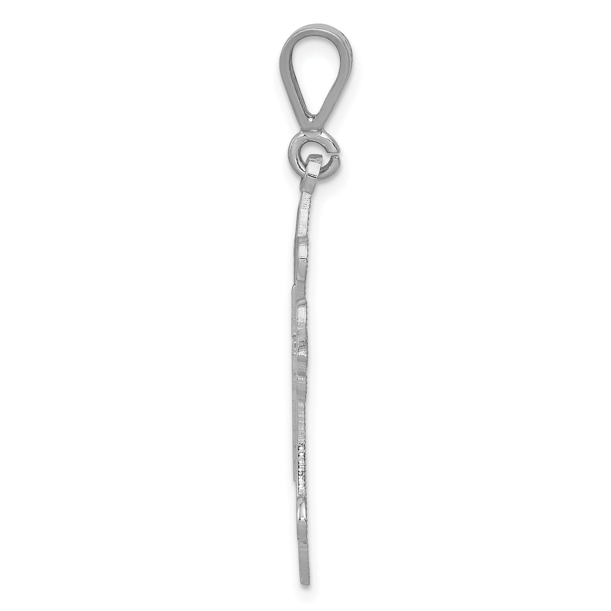 14k White Gold Cross Pendant-K374