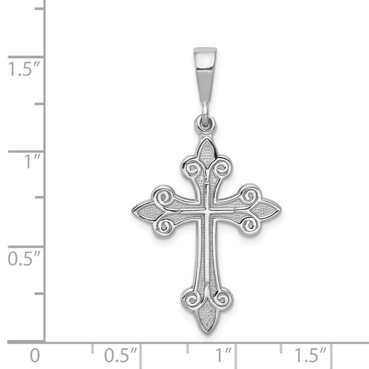 14k White Gold Cross Pendant-K374