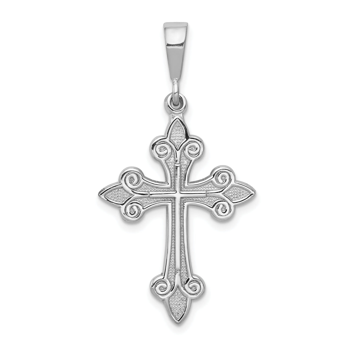 14k White Gold Cross Pendant-K374
