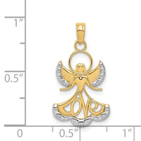 14K w/Rhodium LOVE Angel Pendant-K3748