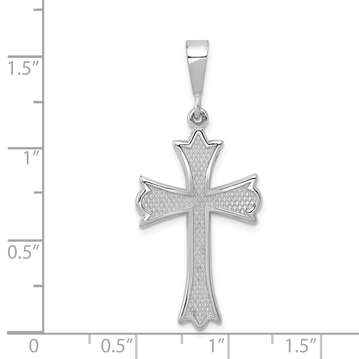 14k White Gold Cross Pendant-K375