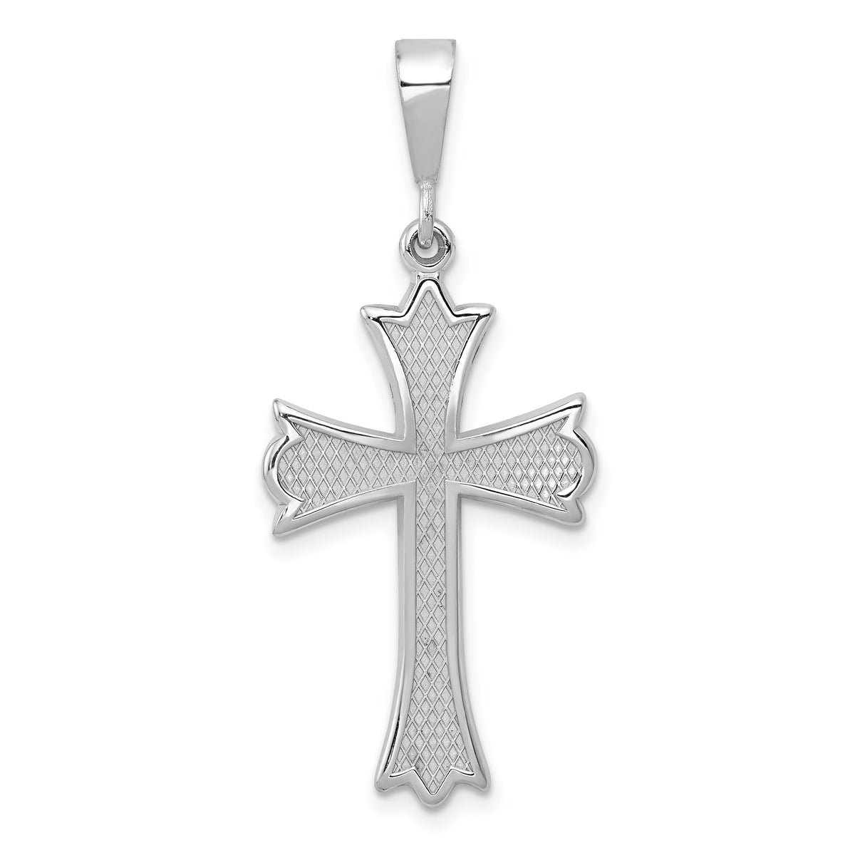 14k White Gold Cross Pendant-K375