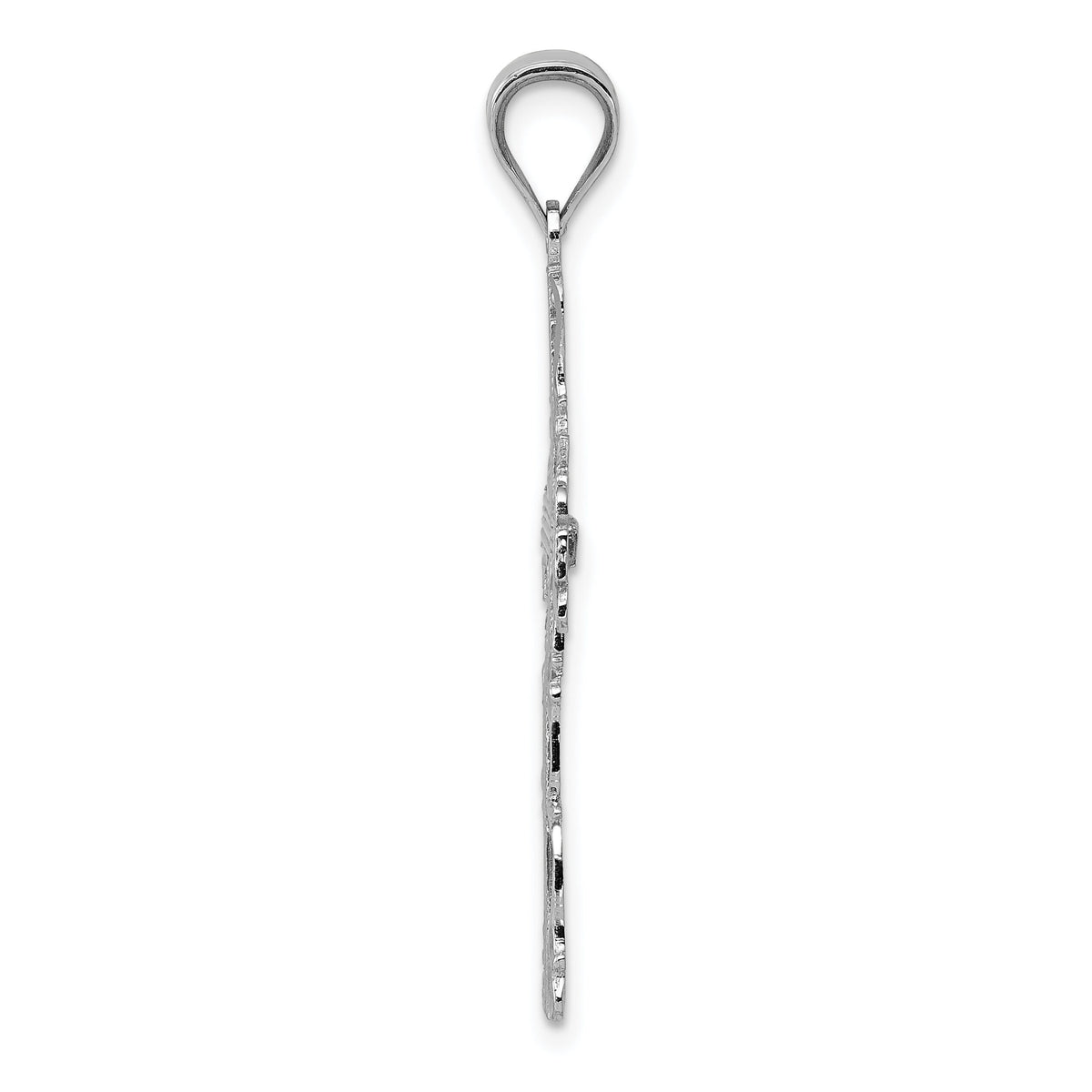14k White Gold Latin Cross Pendant-K376