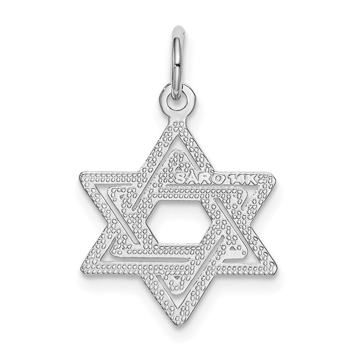 14K White Gold Star of David Charm-K3793