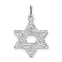 14K White Gold Star of David Charm-K3793