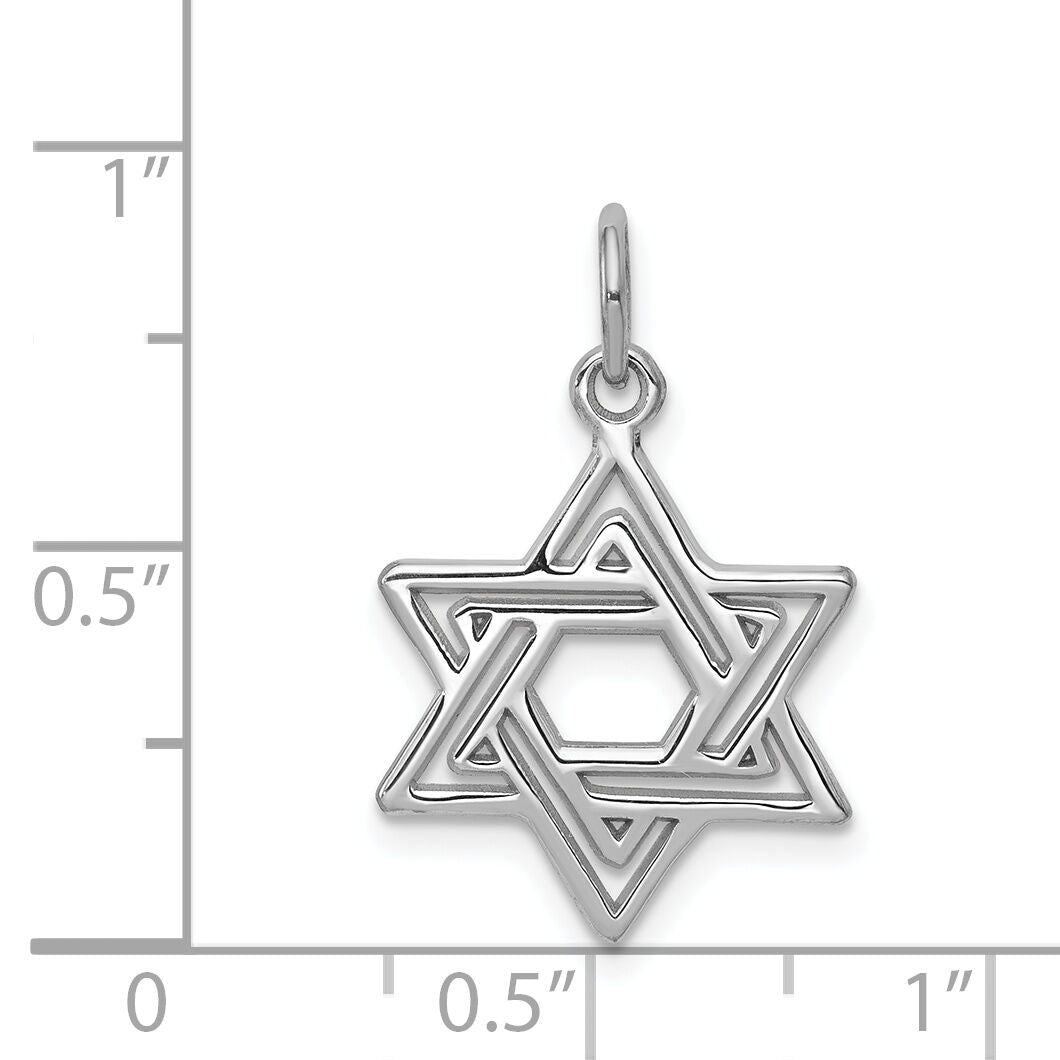 14K White Gold Star of David Charm-K3793