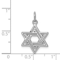 14K White Gold Star of David Charm-K3793