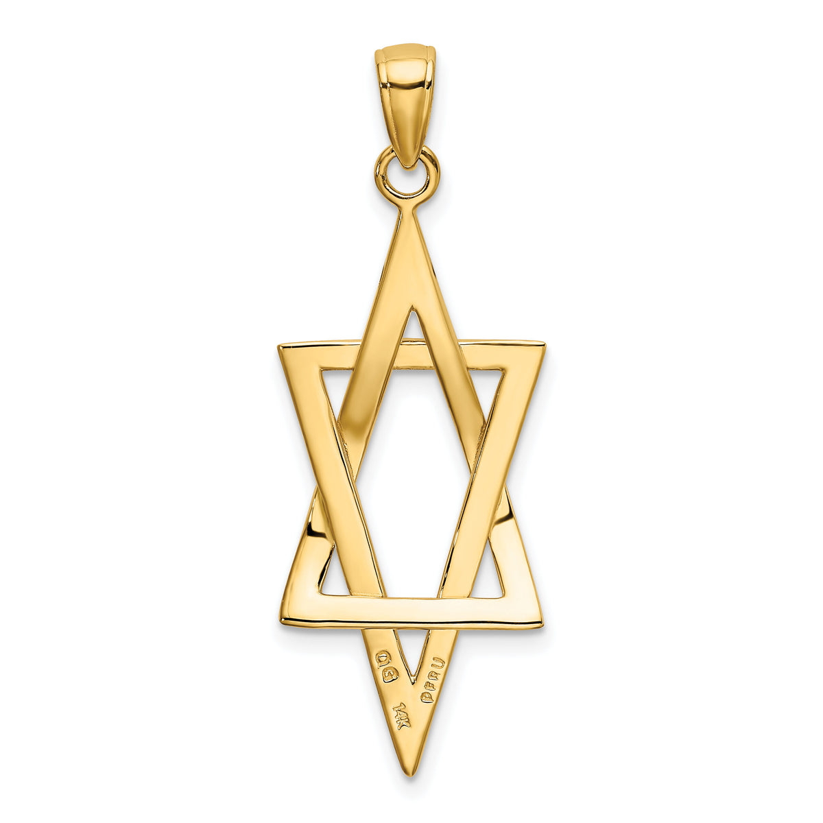 14k Elongated Star of David Pendant-K3796