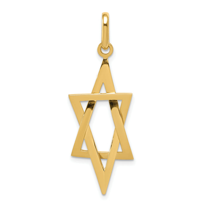 14k Elongated Star of David Pendant-K3796