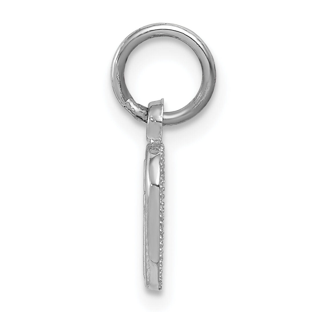 14k White Gold Cross in Heart Charm-K384