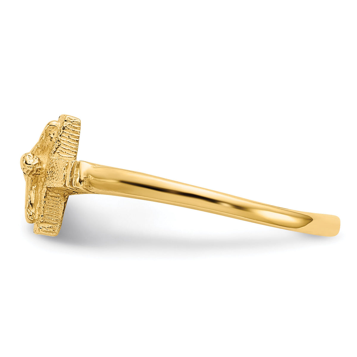 14K Satin Finish Childs Crucifix Ring-K3847