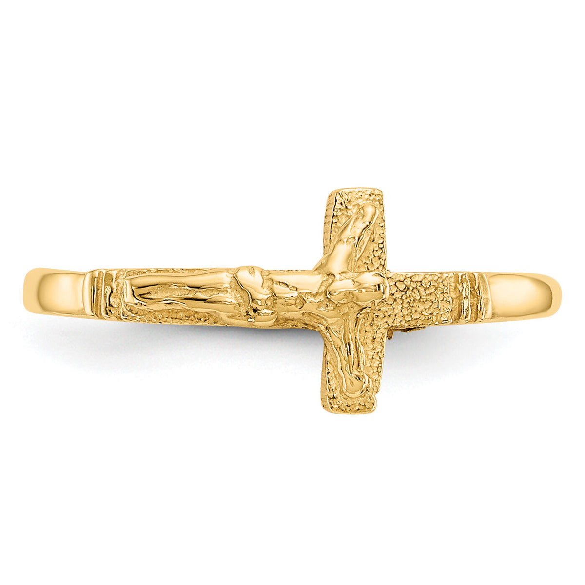 14K Satin Finish Childs Crucifix Ring-K3847