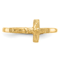 14K Satin Finish Childs Crucifix Ring-K3847