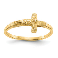 14K Satin Finish Childs Crucifix Ring-K3847