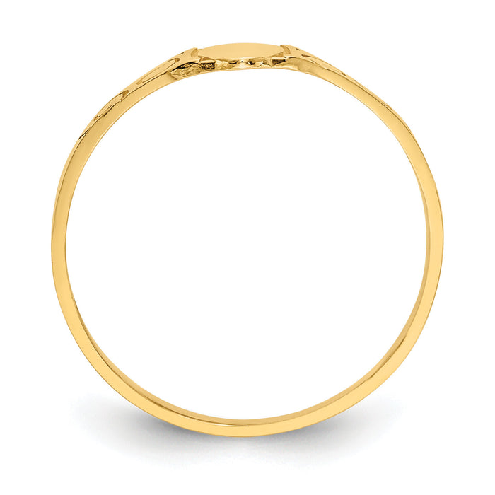 14k Polished Oval Baby Signet Ring-K3849