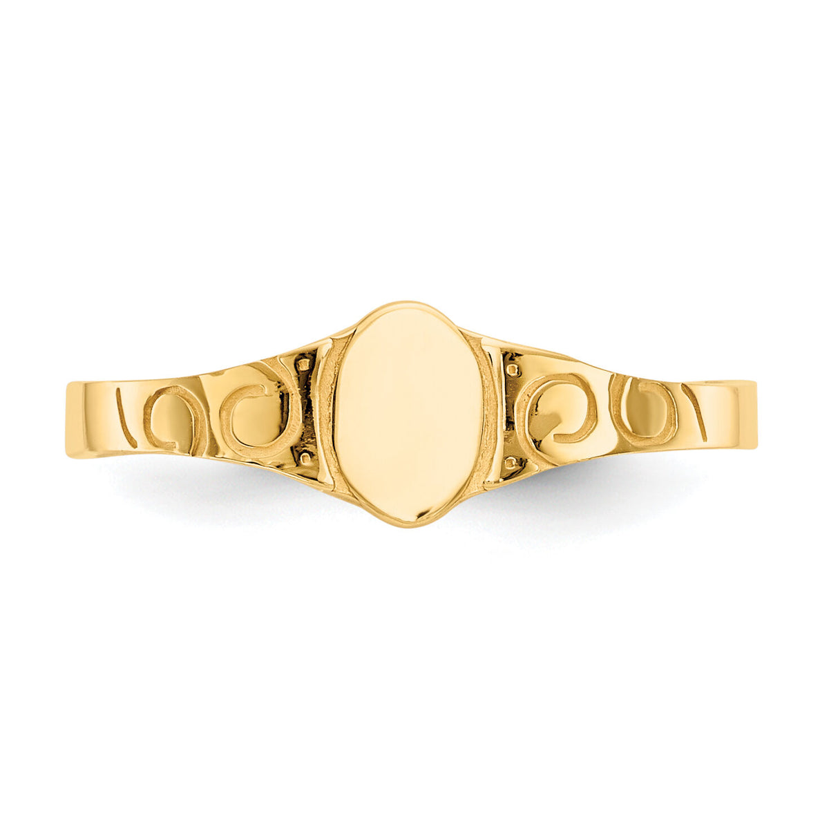 14k Polished Oval Baby Signet Ring-K3849