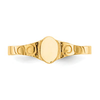 14k Polished Oval Baby Signet Ring-K3849